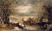 Joos de Momper Winter Landscape with The Flight into Egypt Sweden oil painting artist